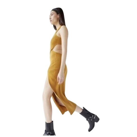 For Love And Lemons Maggie Midi Dress Gold Size Small - Picture 7 of 15